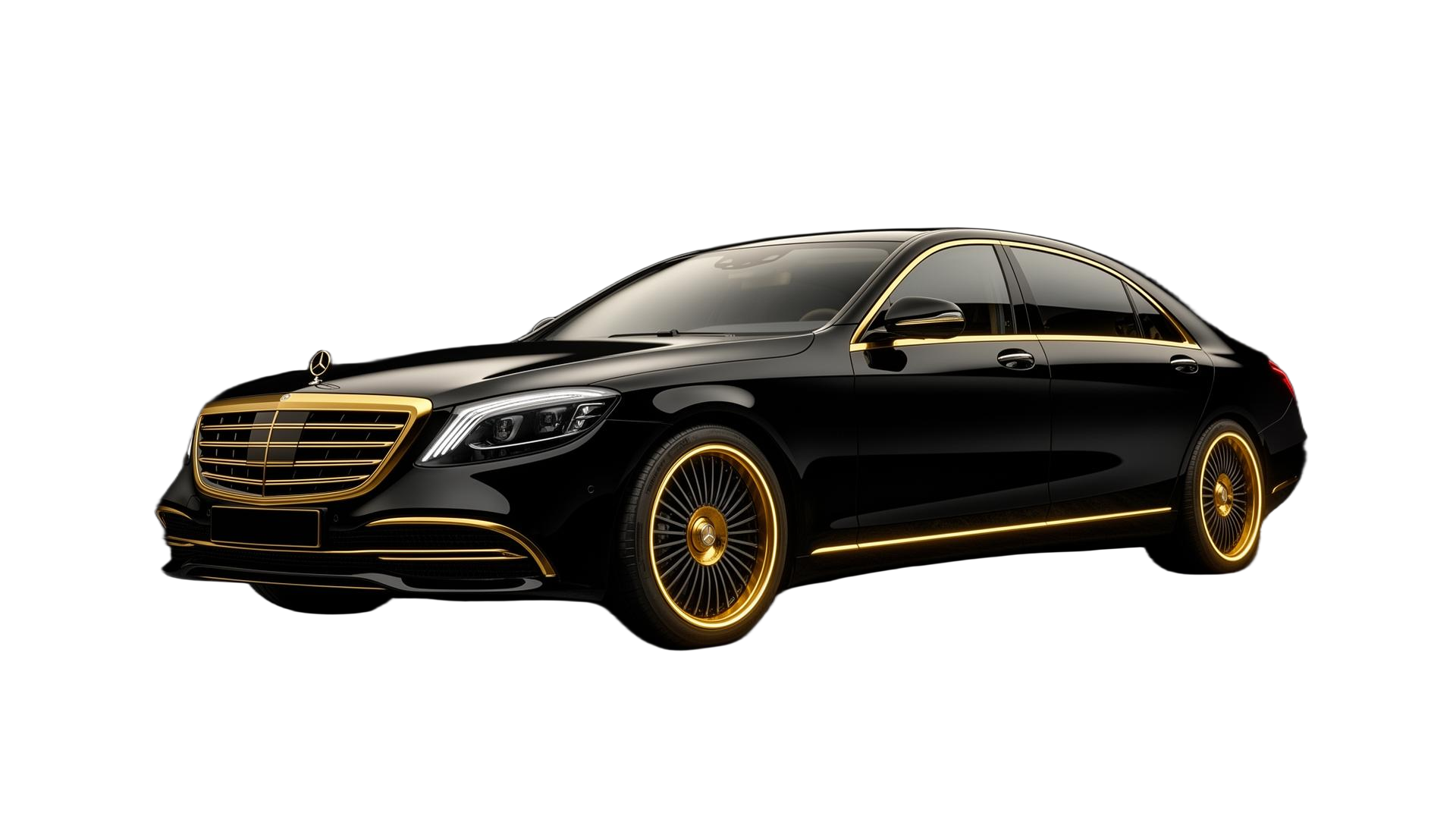 Luxury black chauffeur sedan